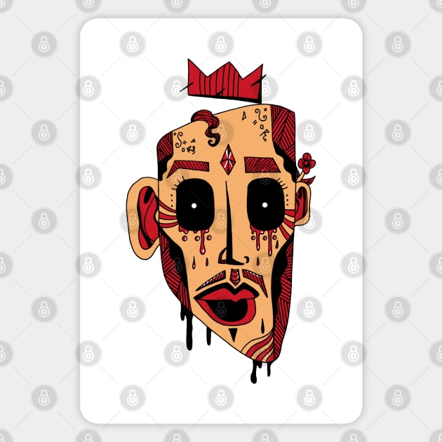 Red and Cream Strange King Juan Magnet by kenallouis